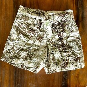 Sanctuary 100% Linen Shorts Sz Small Tropical Leaf Print